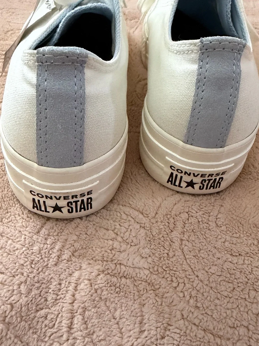 Converse Low Top Sneakers in Light Blue & White